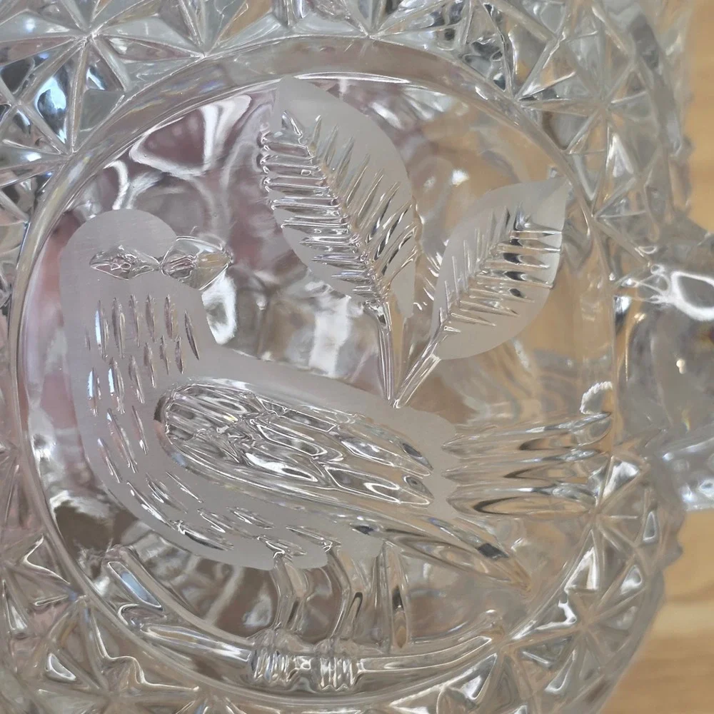 Vintage Hofbauer The Byrdes Collection Lead Cut Crystal Milk Pitcher Germany 6